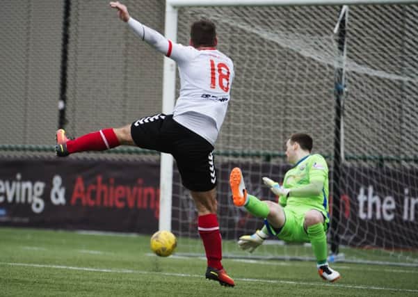 Peter MacDonald fires home Clyde's third goal to seal their first win since November.