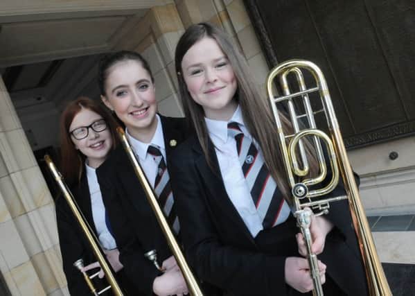 Eilidh Cunnigham, Carluke High School; Rebecca Brownlie and Robyn Anderson both from Lanark Grammar. (picture South Lanarkshire Council)