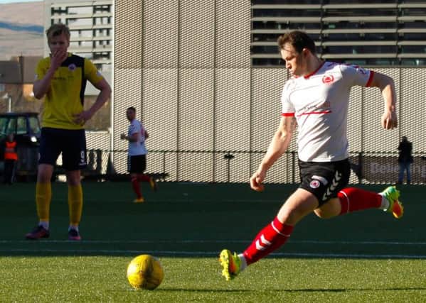 David Gormley nets from the penalty spot for Clyde