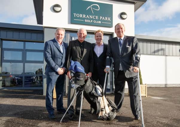 Ally McCoist, Walter Smith, Murdo Macleod and David Murray open the new clubhouse at Torrance Park Golf Club