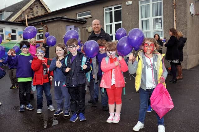 Pupils at St Agatha's released balloons