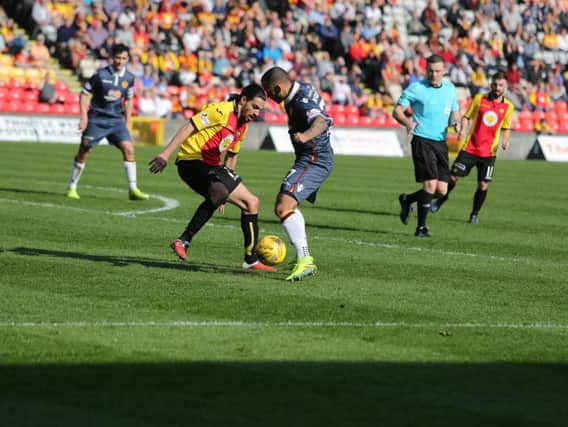 Lionel Ainsworth came on as a second half substitute for Motherwell at Partick Thistle (Pic by Ian McFadyen)
