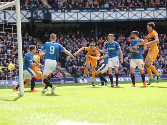 Louis Moult hasn't played for Motherwell since scoring in the 1-1 draw at Ibrox on April 1 (Pic by Ian McFadyen)
