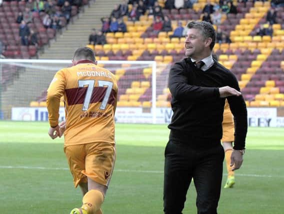 Stephen Robinson roars Motherwell on against Inverness Caley (Pic by Alan Watson)