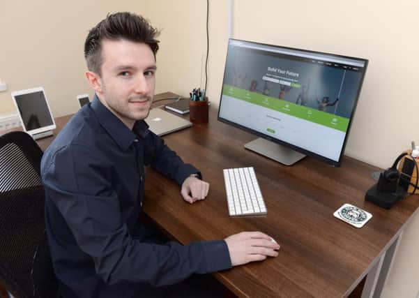 New Stevenston man Chris Lawlor has launched his own jobs website for young people. Pic Alan Watson