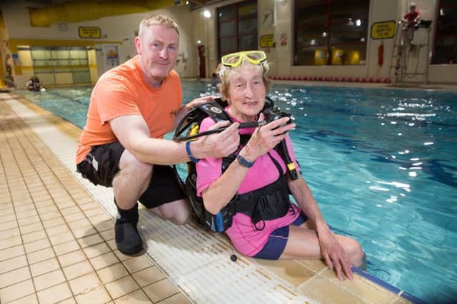 Anna Illingworth with Thistle Divers Diving Officer, Rob Sewell