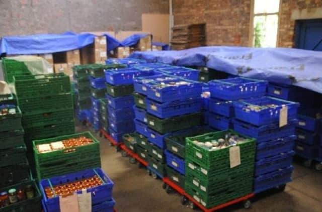 Food ready to be unloaded at a foodbank