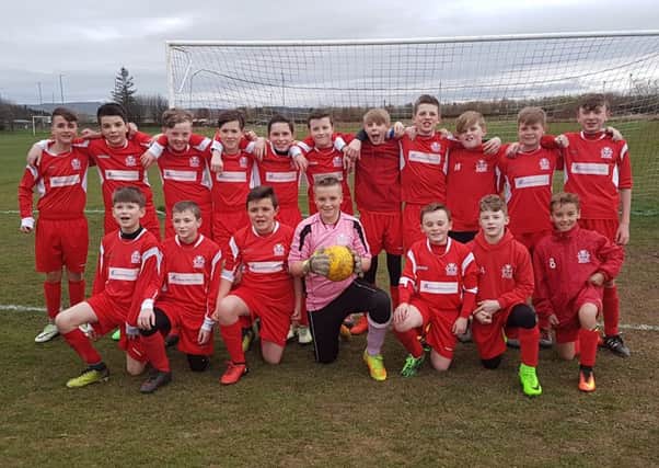 Kirkfield United Reds 2004s, Lanark team who won 11-a-side league in their first season playing at that level, story May 10, 2017 (Submitted pic)