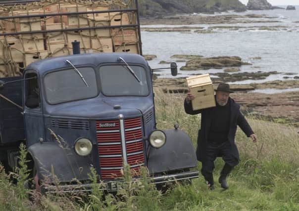 A scene from the film Whisky Galore! filmed at St Abbs.