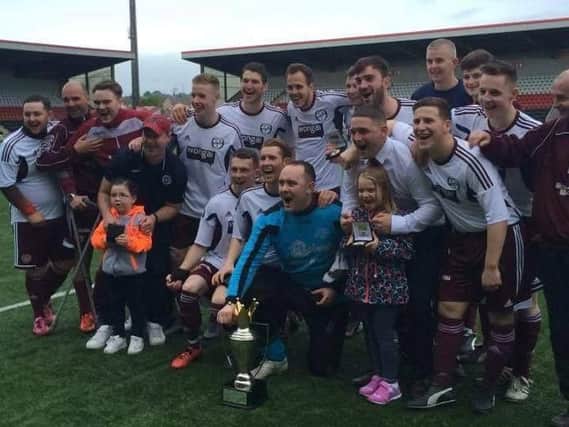 Carluke Hearts players are pictured after beating North Motherwell 3-1 in last year's Lanarkshire Amateur Cup final (Submitted pic)