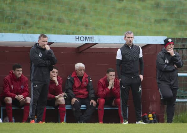 Anxious moments for the Rob Roy bench during their title showdown with Glenafton