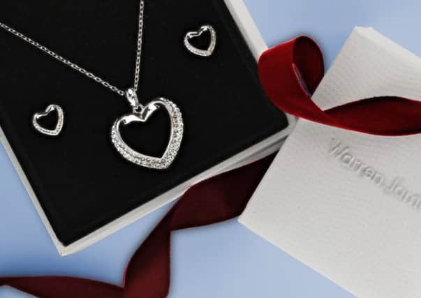 Necklace and earrings set with Swarovski Crystals from the Petra Heart collection at Warren James