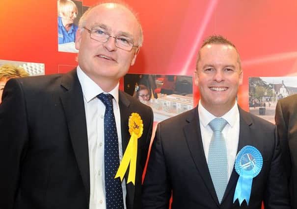 Will Lib Dem group leader Vaughan Moody (left) and Conservative group leader Andrew Polson (right) take control after the General Election?