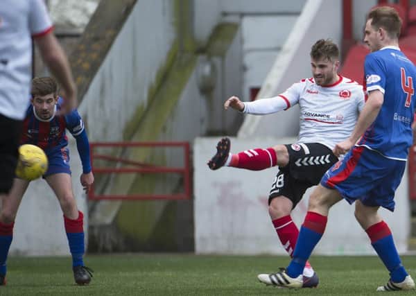 David Goodwillie netted a hat-trick on a 3-2 win over Elgin City in April