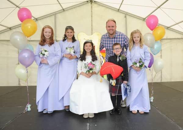 3.6.17 Photo Jamie Forbes. 2017 Lenzie Gala Day. Gala Queen and her attendants along with DJ Paul Harper.