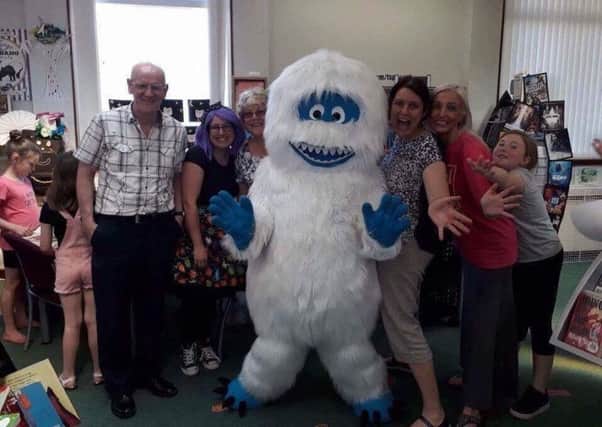Children's author BB Taylor and Yoshi the Yeti visit Newarthill Library