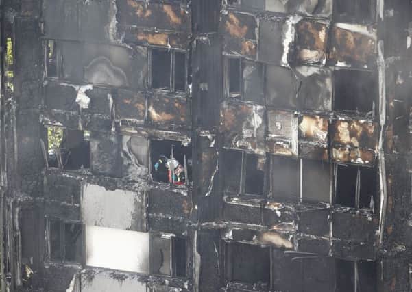 The remains of Grenfell Tower in London. Pic: SWNS.com