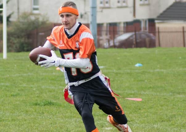Andy Brown from Kilsyth in action at the Grangemouth Broncos development day