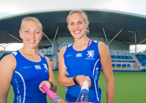 Kareena Cuthbert (left) and fellow co-captain Becky Merchant celebrate the new sponsorship deal with Grahams (pic by Julie Howden)