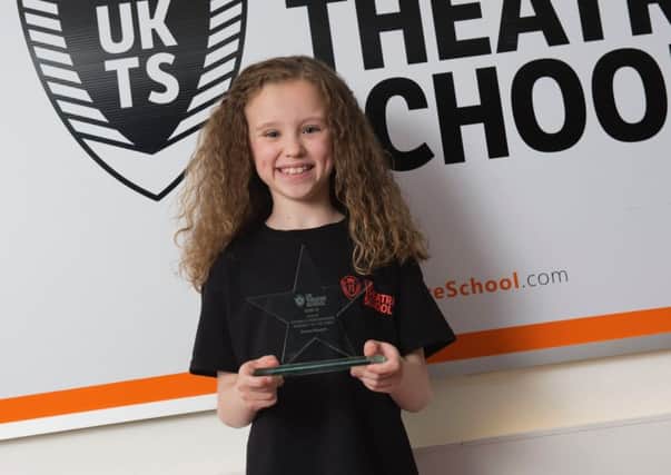 Cleland youngster Emma Keeper with her UK Theatre School award