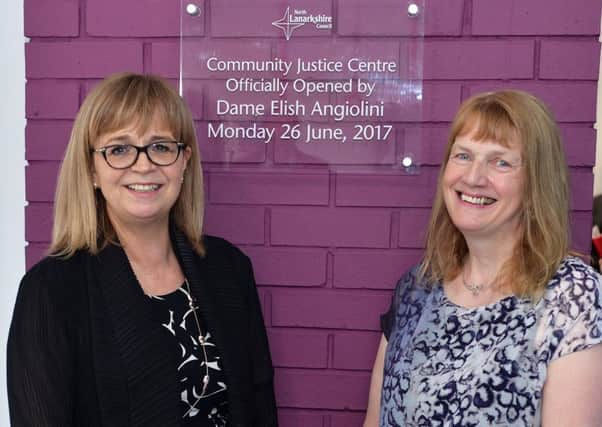 Former Lord Advocate, Dame Elish Angiolini (left), opens North Lanarkshire Council's new Community Justice Centre with Justice Services manager Liz Coates