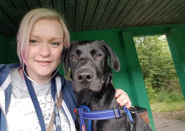 Laura White from Muirhouse with her dog Jax