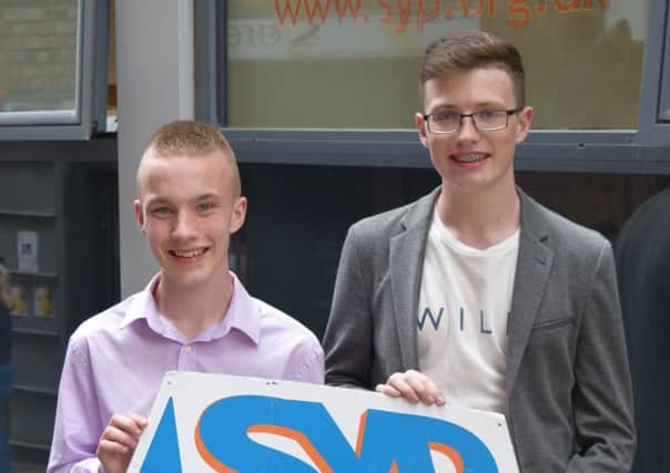Members of the Scottish Youth Parliament Reece Harding and Kyle Slater.