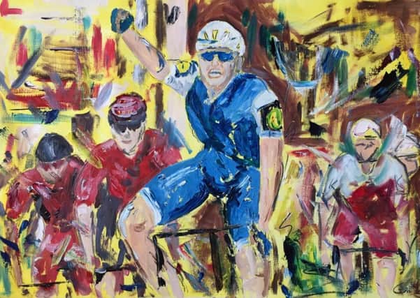 Garth is painting the Tour de France.