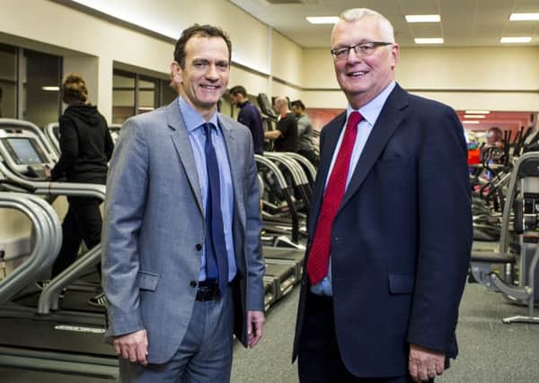 Former NLL chief executive Blane Dodds, left, and Councillor Jim Logue