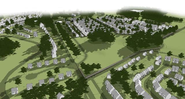 sketch model of proposed development at Waterfoot.