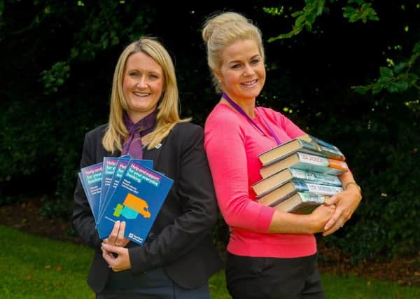 Lynsey Haggarty of RBS with Kilsyth Library supervisor Jane Lauder