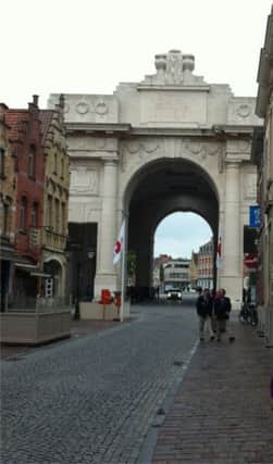 The Menin Gate, scene of a daily memorial service remembering the British and Commonwealth soldiers who were killed in and around the town of Ypres during the First World War and whose graves are unknown.
