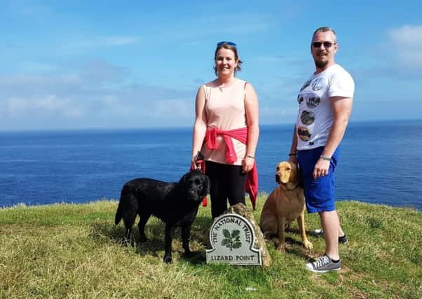 Laura Smith with husband Iain and their two current pets.