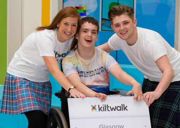 The charitys ambassador, and X Factor star, Nicholas McDonald was at the hospital to celebrate the announcement, alongside Kiltwalks marketing executive Gillian Alexander and patient Rhys Burton.