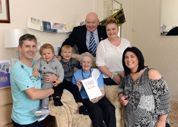 Peggy Baillie celebrates her birthday with several members of her large family at her home in Motherwell