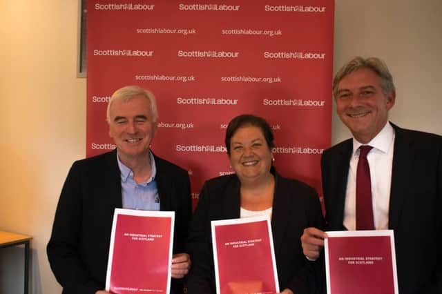 John McDonnell MP and Jackie Baillie MSP with Central Scotland list MSP Richard Leonard