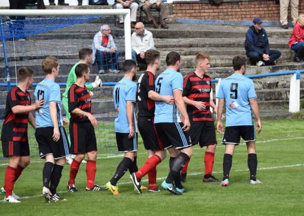 Action from Rob Roy's match at Arthurlie (pic by Neil Anderson)
