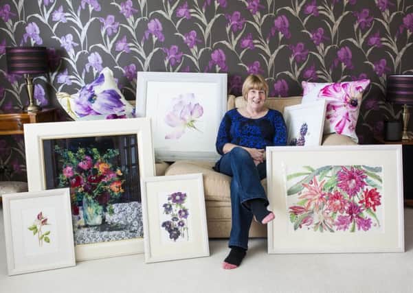 Art in Bloom...Sharon is delighted her groups work will be on show in Biggar Museum, alongside a host of well-known Scottish artists. (Pic: Sarah Peters)