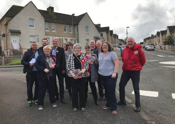 Richard Leonard MSP (fourth, left) joined Clare Quigley to campaign for the Fortissat by-election last week