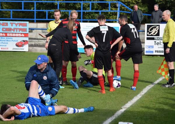 Injury to keeper Michael McKinven was just one of the setbacks Rob Roy has to contend with at Kilwinning (pic by Neil Anderson).