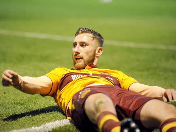 Louis Moult scored a double to take Motherwell into the final (Pic by Michael Gillen)