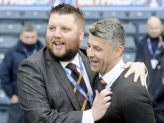 Alan Burrows and Stephen Robinson are both 'playing a blinder' overseeing the Motherwell FC juggernaut (Pic by Michael Gillen)
