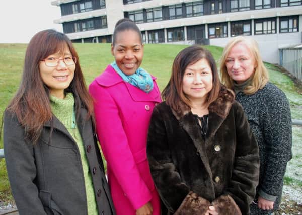 Pictured (from left) are health worker Benny Cheng, Mildred Zimunya, Piu Ling Glass and Trish Tougher (NHS).