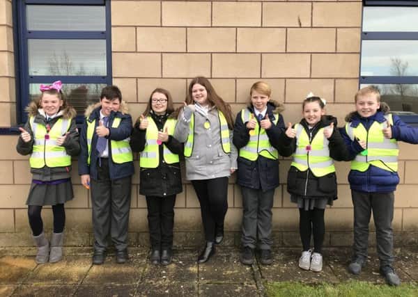 The junior road safety club from Cumbernauld Primary