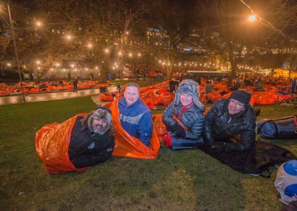 Ascensos staff bed down in sub-zero temperatures in Edinburgh to help the homeless
