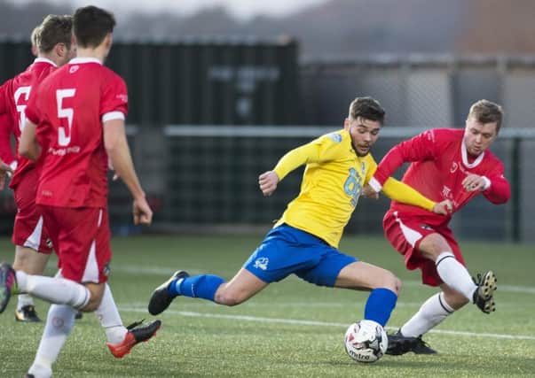Sean Brown fires home the opener for Cumbernauld Colts