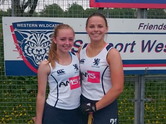 Catriona Booth (right) - pictured with team-mate Iona Macintyre-Beon - has been called up to the Scotland squad along with Emma McDiarmid