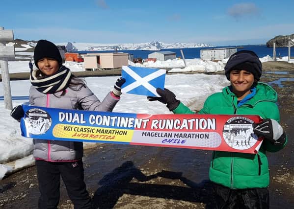 Zara (11) and Mekaal (9) Rahim on Antarctica