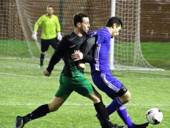 Action from Campsie Minerva's League Cup Final with Colville Park (pic by John Rodger).