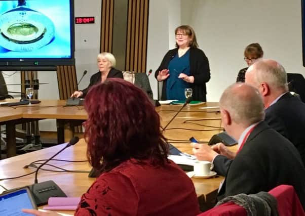 Motherwell and Wishaw MSP Clare Adamson welcomes everyone to the meeting which looked at the safety needs of older people in communities across Scotland.